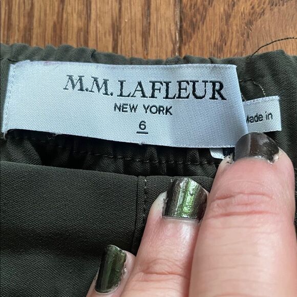 MM Lafleur Front Pleated Olive Green Trousers Women’s Sz 6 - Picture 7 of 9